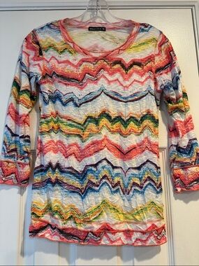David Cline Multicolor Chevron Long Sleeve Tee